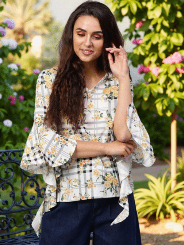 Women Floral Print Crepe Top